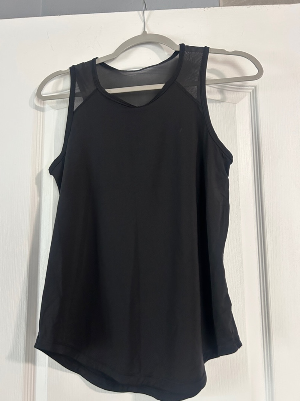 Women's Black Mesh-Detail Tank Top EUC offline by aerie